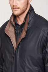 Landon Lambskin Leather Bomber Jacket