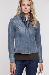 Rita Distressed Lambskin Leather Jacket