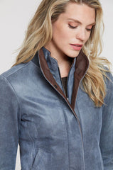 Rita Distressed Lambskin Leather Jacket