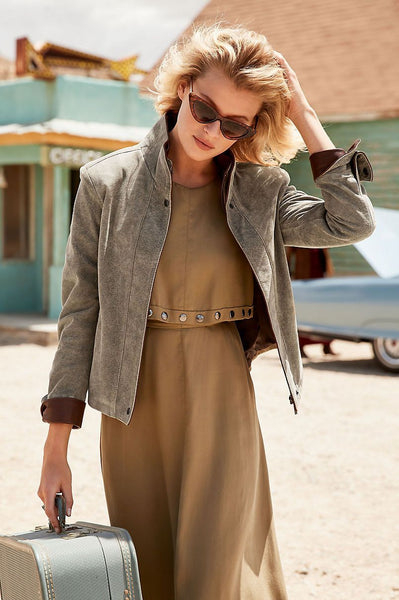 Rita Distressed Lambskin Leather Jacket