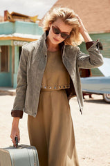 Rita Distressed Lambskin Leather Jacket
