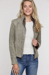 Rita Distressed Lambskin Leather Jacket