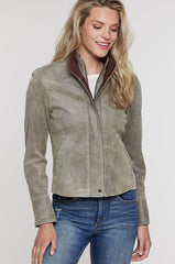 Rita Distressed Lambskin Leather Jacket