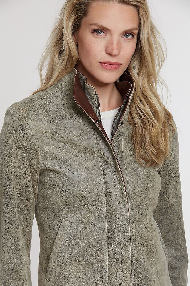 Rita Distressed Lambskin Leather Jacket