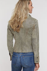Rita Distressed Lambskin Leather Jacket
