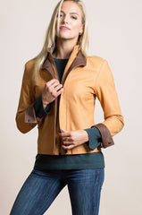 Rita Distressed Lambskin Leather Jacket