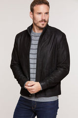 Zachary Embossed Italian Lambskin Leather Jacket