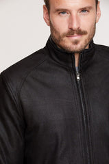 Zachary Embossed Italian Lambskin Leather Jacket