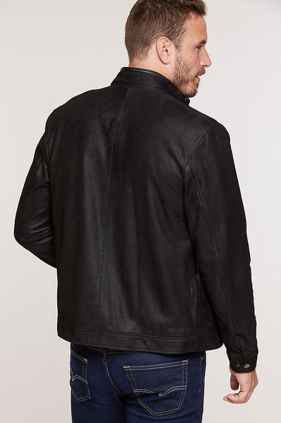 Zachary Embossed Italian Lambskin Leather Jacket