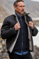 Microfiber Coat with Sheepskin Lining