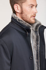 Microfiber Coat with Sheepskin Lining