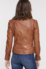 Azura Washed Lambskin Leather Jacket