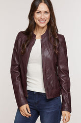Sue Washed Lambskin Leather Moto Jacket