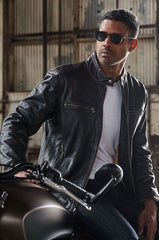 Retro Motocross Goatskin Leather Jacket