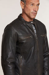 Retro Motocross Goatskin Leather Jacket