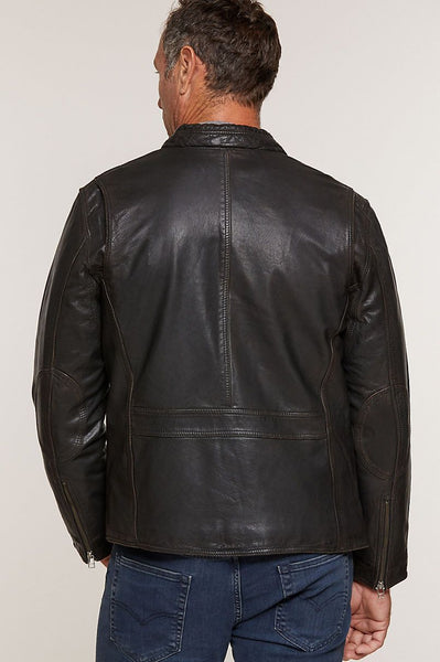 Retro Motocross Goatskin Leather Jacket