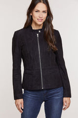 Hailey Goatskin Suede Moto Jacket