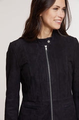 Hailey Goatskin Suede Moto Jacket