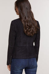 Hailey Goatskin Suede Moto Jacket